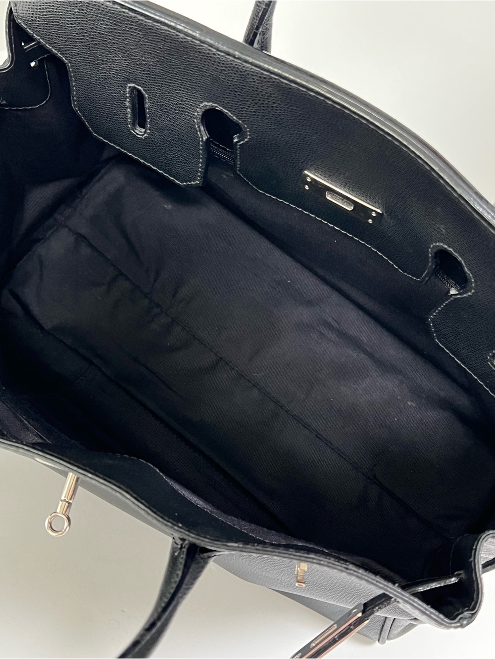 Classic Black Women's Satchel with Silver Hardware - Picture 3 of 16